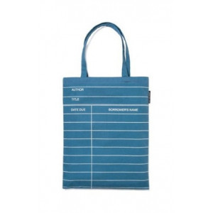 Library Card: Denim Tote Bag