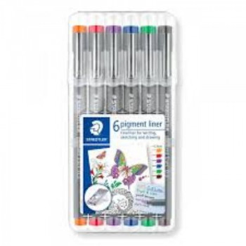 Pigment liner 308 (0.3mm) Wallet of 6 assorted