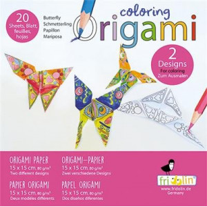 Coloring-Origami; Butterflies; 20 Sheets 15 Cm X 15 Cm