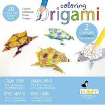 Coloring-Origami; Tortoises; 20 Sheets 15 Cm X 15 Cm