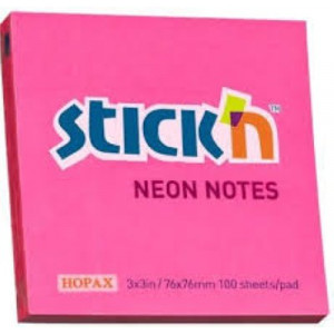 Stick'n Note 76x76mm 100 Sheet Neon Magenta