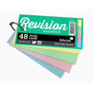 Luxpad Revision Study Cards 100x50mm Plain Assorted Colours with Binding Ring