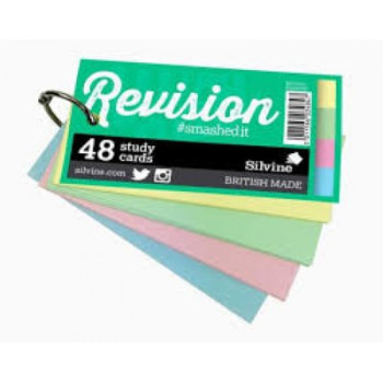 Luxpad Revision Study Cards 100x50mm Plain Assorted Colours with Binding Ring