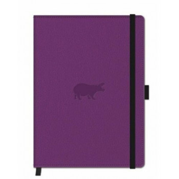 DINGBATS WILDLIFE  PURPLE HIPPO NOTEBOOK A5 PLAIN