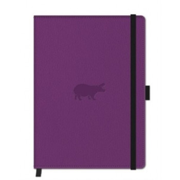 DINGBATS WILDLIFE  PURPLE HIPPO NOTEBOOK A5 LINED