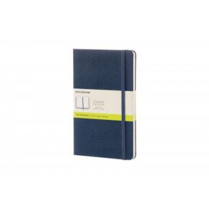 Moleskine Classic Hard Cover Notebook Plain Large Sapphire Blue