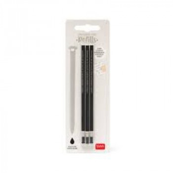 Legami Erasable Pen Refill - Black (pack of 3)