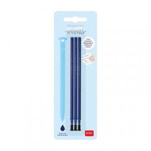 Legami Erasable Pen Refill - Blue (pack of 3)