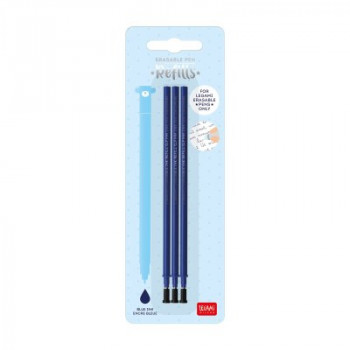 Legami Erasable Pen Refill - Blue (pack of 3)