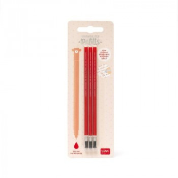 Legami Erasable Pen Refill - Red (pack of 3)