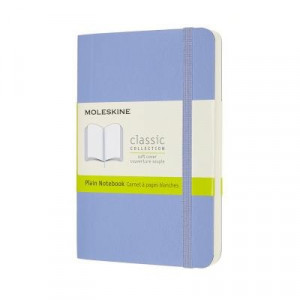 Moleskine Classic Soft Cover Notebook Plain Pocket Hydrangea Blue