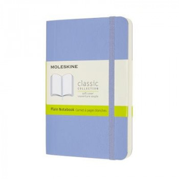 Moleskine Classic Soft Cover Notebook Plain Pocket Hydrangea Blue