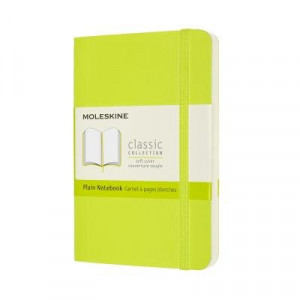 Moleskine Classic Soft Cover Notebook Plain Pocket Lemon Green