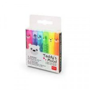 Legami Teddys Mood - Set Of 6 Mini Highlighters