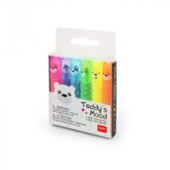 Legami Teddys Mood - Set Of 6 Mini Highlighters