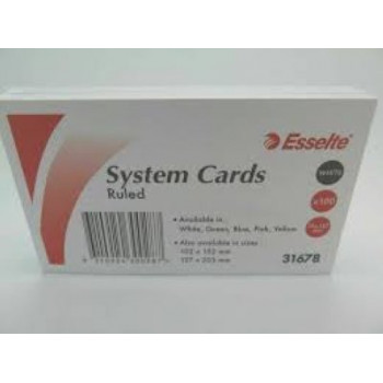 Esselte System Cards 5x3 Ruled