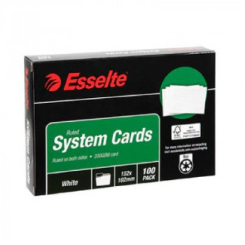 Esselte System Cards 6x4 Ruled