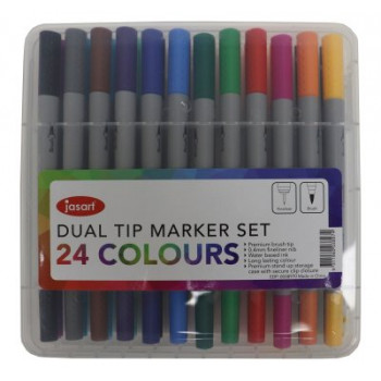 Jasart Dual Nib Brush Fineliner Set 24