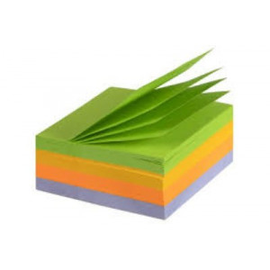 Marbig Sticky Notes Cube Rainbow75x75mm 320 sheets per cube