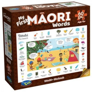 My First Words in Maori 60 Piece Jigsaw Puzzle - Tatahi - The Beach