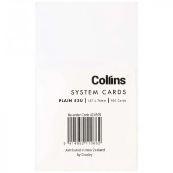 Collins System Cards 5x3 Plain