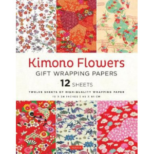 Kimono Flowers Gift Wrapping Papers - 12 sheets