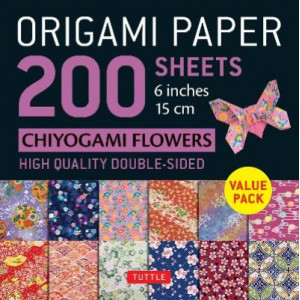 Origami Paper 200 sheets Chiyogami Flowers 6" (15 cm)