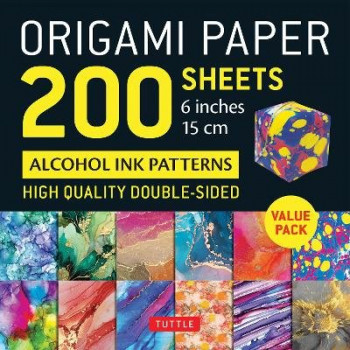 Origami Paper 200 sheets Alcohol Ink Patterns 6" (15 cm): Tuttle Origami Paper: Double-Sided Origami Sheets Printed with 12 Designs (Instructions for