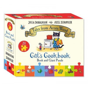 Cat's Cookbook Book and Giant Puzzle Gift Set