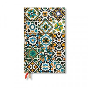 Porto (Portuguese Tiles) Maxi 12-month Horizontal Hardback Dayplanner 2025 (Elastic Band Closure)