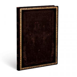 Black Moroccan Midi Lined Softcover Flexi Journal (176 pages)