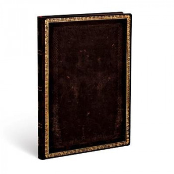 PB - Black Moroccan Midi Lined Softcover Flexi Journal (176 pages)