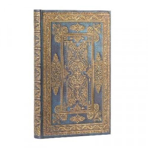 PB - Blue Luxe (Luxe Design) Mini Lined Hardback Journal (Elastic Band Closure)