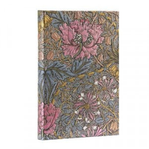 PB - Morris Pink Honeysuckle (William Morris) Mini Hardback Address Book (Elastic Band Closure)