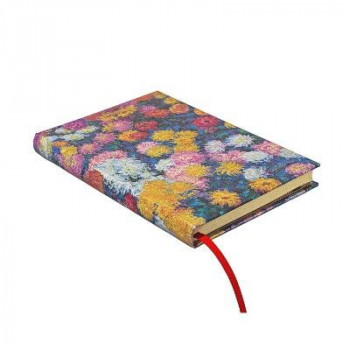 PB - Monet's Chrysanthemums Midi Dot-Grid Hardback Journal (Elastic Band Closure)