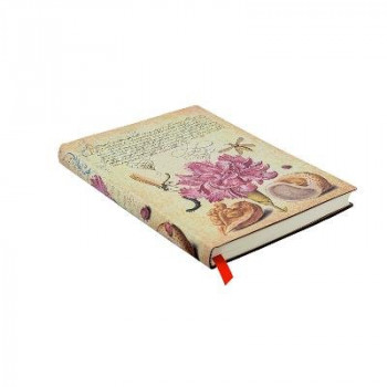 PB - Pink Carnation (Mira Botanica) Midi Lined Softcover Flexi Journal (Elastic Band Closure)