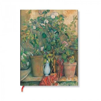 PB - Cezanne's Terracotta Pots and Flowers Ultra Lined Hardback Journal (Elastic Band Closure)