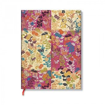 PB - Kara-ori Pink (Japanese Kimono) Ultra Lined Softcover Flexi Journal (Elastic Band Closure)