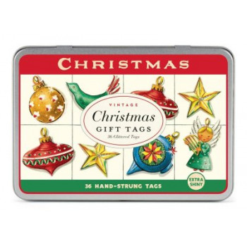 Cavallini & Co - Christmas Ornament Assorted 36 - Christmas Glitter Gift Tags