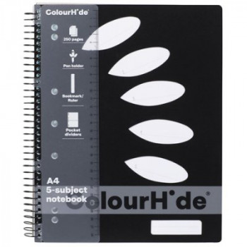 Colourhide 5 Subject Notebook A4 250 pages