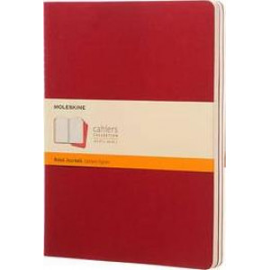 Moleskine Cahier Notebook Set of 3 Ruled Extra Large Red